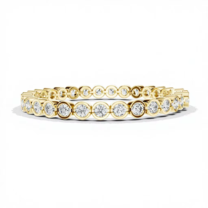 Bracelet tennis de luxe en or jaune massif 18 carats plaqué rhodium, serti de diamants ronds de 9,3 carats cultivés en laboratoire, avec fermoir dissimulé, idéal pour offrir ou porter lors de soirées. - Product Image 1