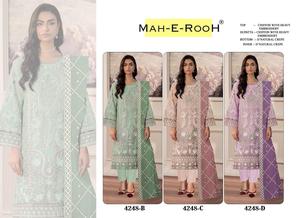 Présentation du costume pakistanais en chiffon lourd avec broderies riches et travail de sequins, achat direct auprès du fournisseur - Product Image 4