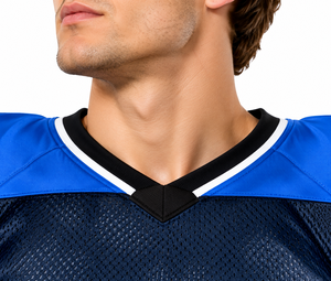 Ensemble d'uniformes de football américain personnalisés, écologiques, respirants et anti-UV, bleu marine et bleu roi, avec pantalon rembourré - Product Image 5