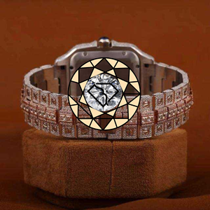 Square Shaped Men Arabic Dial Quartz Watch Luxury Diamond Stainless Steel Strap Glass Waterproof Date <b>Calendar</b> Hip Hop Watch - Product Image 4