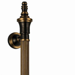 Manija de Puerta Acanalada de Latón Sólido Regent en Acabado Dorado Antiguo, Moderna, Resistente y Elegante para Puertas Principales de Entrada, Arquitectónica - Product Image 4