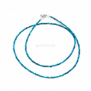Collar de Apatita Neón de Alta Calidad con Cuentas, Gema Redonda Facetada, Collar de Moda, Joyería de Cristal Curativo para Mujer, Hecho a Mano - Product Image 3