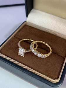 Excellent Quality 925 Sterling Silver 10K Gold Plated Prong Setting Moissanite Engagement <b>Ring</b> for Valentine's Day Gift - Product Image 2