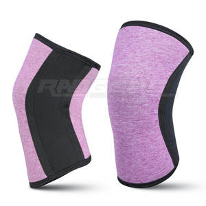 Manchons de genou en nylon et coton avec logo personnalisé, épais, antidérapants, à compression, pour usage professionnel multisports, soutien articulaire - Product Image 6