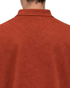 Sudadera Polo Personalizada Color Naranja Óxido para Hombre, Manga Larga, Cuello Tipo Polo, Mezcla de Algodón, Informal, Otoño Invierno, OEM, Venta al Por Mayor - Product Image 6