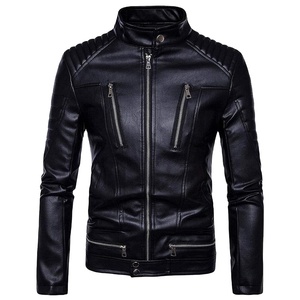 2023 Men's Leather Jacket or Spring Autumn Motorcycle Style Natural Leather Slim Fit Biker Coat Customized Leather Jackets - Product Image 4