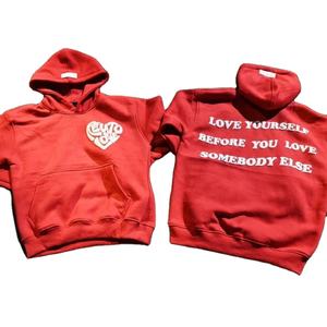 Pantalones de chándal con capucha recortada de corte regular para hombre, de peso pesado 3D Sudadera con capucha, letras bordadas, estampado de espuma, otoño - Product Image 3