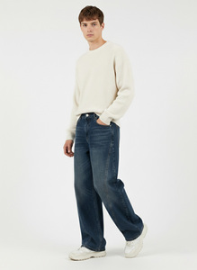 Jean droit en denim personnalisé pour homme, haute qualité, style hip-hop, coupe ample délavée, 2026 - Product Image 5