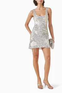 Robe mini moulante argentée pour femme - Sans manches, col halter, en spandex/polyester écologique, coupe ajustée, idéale pour les mariages et les soirées d'été - Product Image 2