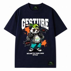 Custom Mens <b>Cartoon</b> Panda Print Oversized T <b>Shirt</b> Summer Casual Hip Hop Streetwear Tee Breathable Cotton Graphic Clothing - Product Image 2