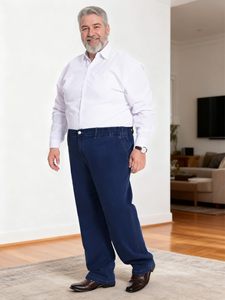 Jeans de Mezclilla para Hombre, Corte Recto, Cintura Media, Ajuste Regular, Color Sólido, Estilo Casual de Algodón, para Otoño - Product Image 4
