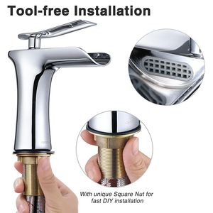 Rubinetto per lavabo cromato a 1 foro con altezza del beccuccio di 4 pollici - Product Image 4