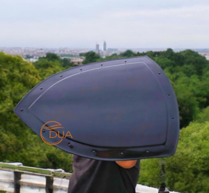 Escudo Medieval de Hierro Pulido de Calibre 18, Escudo de Armadura de Caballero, Escudo de Batalla para Cosplay y Reenactment Histórico, Negro, Halloween - Product Image 2