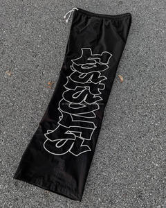 Pantalon de survêtement décontracté pour hommes 100% pantalon de survêtement en nylon broderie personnalisée sérigraphie logo coupe-vent léger coupe ample - Product Image 2