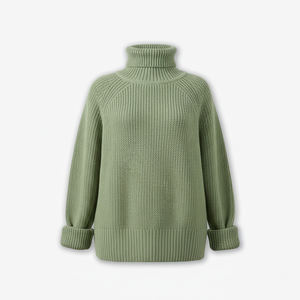 Suéteres de cuello alto regulares para adultos, tejido de punto, antiarrugas, 100% acrílico, Vietnam, cuello alto CRAZIGOODS para mujer - Product Image 2