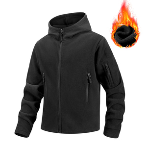 Chaqueta Impermeable Unisex de Forro Polar Color Caqui, con Capucha, Cierre de Cremallera, Cortavientos, Estilo Táctico Deportivo, para Trabajo, Abrigo Cálido de Invierno - Product Image 3