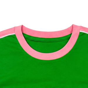   Chemise Premium Vert Rose Femme Manches Courtes Col Rond Décontractée Tendance Vêtements Grecs Qualité Supérieure - Product Image 2