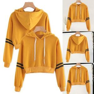 Sweat-shirts à capuche en molleton brodés personnalisés pour femmes, couleur unie, manches longues, coupe courte, respirants et écologiques – Meilleures ventes - Product Image 6