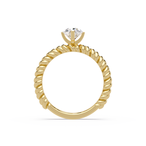Anillo de Diamante Cultivado en Laboratorio con Corte Pera, Oro Sólido de 14K/18K, Banda Trenzada, Solitario, 1.00 CT, DEF VVS, Certificado IGI, Anillo de Compromiso ODM - Product Image 5