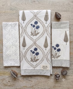 Handblock Printed Percale Bedding Set <b>Floral</b> Leaf Pattern Cotton <b>Bed</b> <b>Sheet</b> Set for Home Hotel Use - Product Image 1