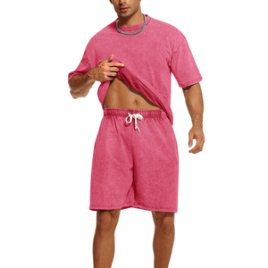 Conjunto de 2 Piezas de Verano para Hombre, Estilo Acid Wash, Transpirable, Camiseta y Pantalones Cortos para Correr, Manga Corta - Product Image 5