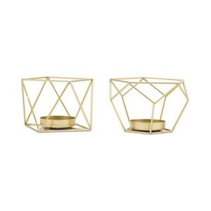 Portavelas Geométrico de Alambre en Oro Rosa Nórdico, Linterna Colgante de Metal para Velas de Té, Centro de Mesa para Hogar y Bodas - Product Image 4