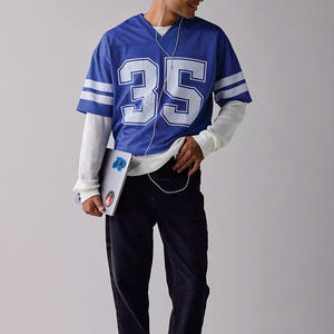 <b>Y2K</b> Streetwear Oversized Mesh American Football Jersey Men Breathable Practice Training Football Uniform OEM Wholesale USA Buyer - Product Image 2