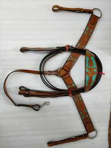 Brida de Cuero Marrón para Caballo con Doble Cabezal, Diseño Personalizado Cosido a Mano, Talla Completa, Equipo Ecuestre - Product Image 4