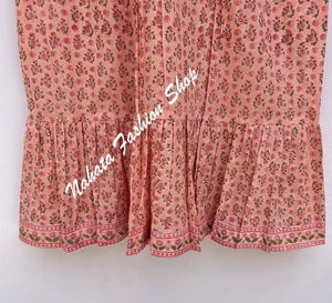 Femmes été rose motif fleuri imprimé Mini Maxi robe Hanley décolleté 100% coton mousseline de soie nouveauté - Product Image 4