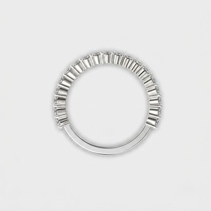 IGI Certified VS1 Lab Grown 925 Silver Classic Wedding Band & Anniversary Eternity <b>Ring</b> for Women - Product Image 3