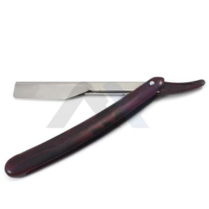 Navaja de afeitar profesional con bloqueo deslizante, hoja recta para barbería, plegable, mango de plástico multicolor/marrón, navajas de afeitar para barbería - Product Image 1