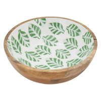 Ensemble de bols en bois écologiques faits à la main avec impression émaillée pour fruits, décoration de restaurants et hôtels, style indien, utilisation pour les fêtes