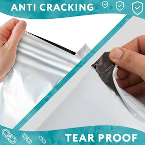 Paquete de 100 sobres de plástico blanco de 9x12, paquetes de envío autosellados impermeables de 2 mil para bolsas de correo de documentos - Product Image 4