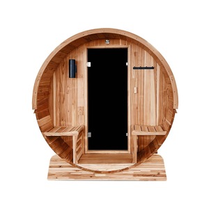 Outdoor Barrel Steam <b>Sauna</b> 5-6 Person Rustic Cedar Wood with UL Certified - Product Image 2