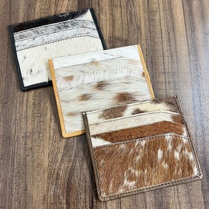 Venta superior Hombres y mujeres Elegante billetera delgada RFID Estuche para tarjetas múltiples de cuero de vaca personalizado con características de documentos Patrón personalizado - Product Image 5