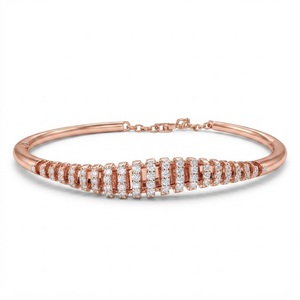 สร้อยข้อมือเพชรทรงกลมโรสโกลด์ 14K 0.26 กะรัต สร้อยข้อมือเครื่องประดับหรูหราสง่างามสำหรับผู้หญิง - Product Image 1