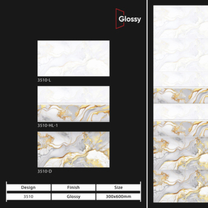 Azulejos de Pared de Cerámica Modernos de Alto Brillo, 30X60CM, Superficie Decorativa para Proyectos de Diseño de Paredes Interiores de Baños y Cocinas - Product Image 1