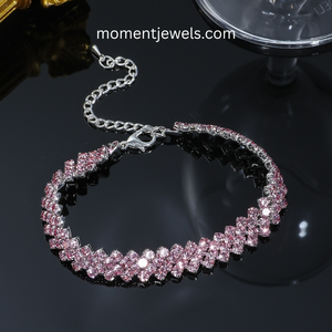 <b>Silver</b> Plated Mariner Chain <b>Bracelet</b> for Women Elegant Rhinestone Inlay Geometric Bangle Wedding Jewelry 17g - Product Image 1