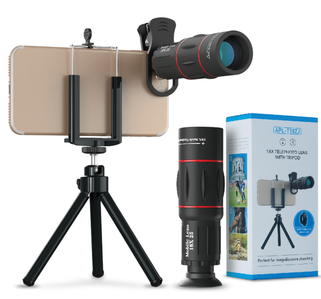 18X Telephoto Zoom Lens Telescope Objective Lens Camera Phone Lens With Tripod for Smartphone