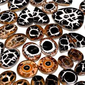 Wholesale Hot Selling Quality Natural Smooth <b>Polished</b> <b>Black</b> Septarian Quartz Natural Loose Gemstone For Women Jewelry Making - Product Image 3