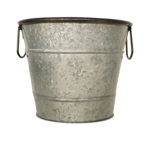 Maceta Redonda Decorativa de Metal Galvanizado Rústico de Calidad Superior para Jardín, Balcón y Hogar, con Capacidad Personalizada - Product Image 6