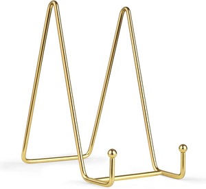 Minimalist Brass Floor Mount <b>Easel</b> Stand Geometric Shape Durable Indoor Entryway Home Decor - Product Image 1