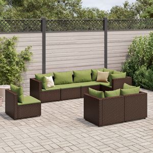 Ensemble de 8 chaises longues de patio en rotin PE brun avec structure en acier thermolaqué pour jardin - Product Image 1