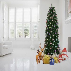 Albero di Natale in PVC Premium da 2,3 m, Stile Pino Appuntito, Albero Artificiale con Supporto in Metallo da Tavolo per Decorazioni Natalizie da Esterno - Product Image 5