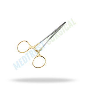 Nagata T.C. Portaagujas Quirúrgico de Carburo de Tungsteno con Mango Dorado, Instrumento de Precisión - Product Image 3