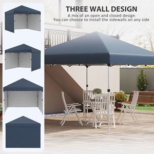 Gazebo Pop-up Blu Navy 3x3m con Pareti Laterali, Borsa per il Trasporto e Sacchi di Peso - Altezza Regolabile per Feste - Product Image 4