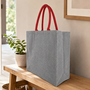 Recycled Cotton Canvas Tote Bag 225 GSM Gusseted Promotional Shopping Bag Padded Handles Custom Logo OEM Private Label Wholesale - Product Image 6