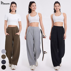 2026 Hot Sale Custom Unisex <b>Skinny</b> Elastic Waist Winter Sweatpants Printed Blank Fleece <b>Joggers</b> <b>Black</b> Wholesale - Product Image 5