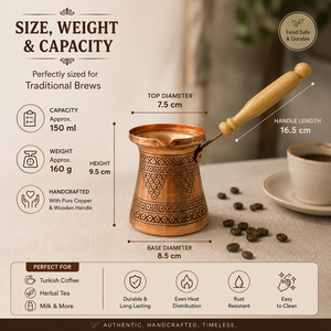 Handmade Pure Copper Turkish Coffee Pot Cezve Ibrik Wooden Handle <b>Arabic</b> Greek Espresso Coffee Maker Milk Warmer <b>Tea</b> Pot Gift - Product Image 5
