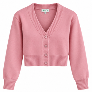 Pull en cachemire et laine tricoté pour femme, style décontracté d'automne, à motif géométrique, col en V et manches trois quarts - Product Image 1